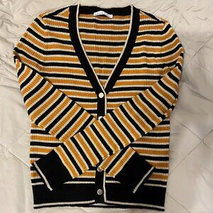 Kaily K V-Neck Stripped Cardigan